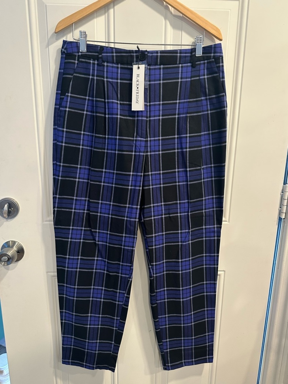 black friday New Moon Pants Midnight size 14 purple black checkered trousers NWT
